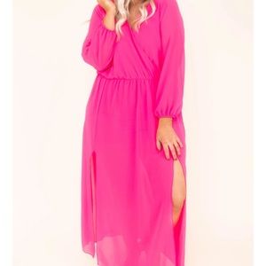 Maxi Dress — Fuchsia (with built in shorts!)